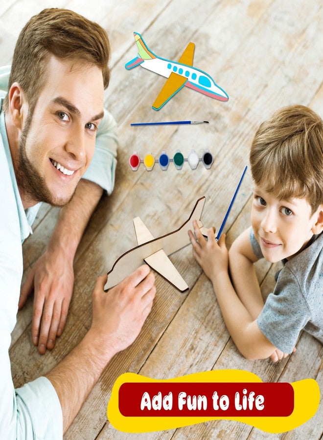 Feradny 30 Pcs Unfinished Wooden Airplane Craft for Kids with Painting Tools DIY 3D Airplane kit Wood Planes Handicraft for Kids School Art Craft Projects Activity Gifts - Image 4